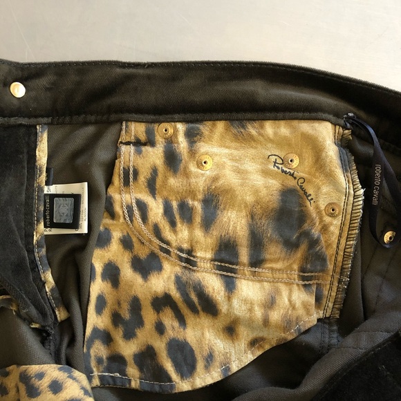 ⭐️Roberto Cavalli⭐️Velvet Straight Leg Italian Designer Velvet Jeans Wo's sz 8 - Picture 9 of 11
